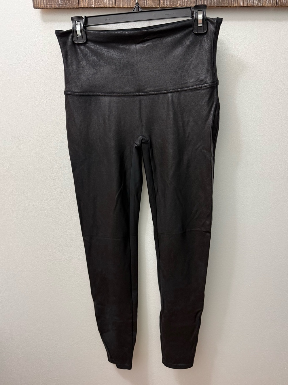 Spanx Black Faux Leather High-Waist Leggings